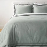 Full/queen Merrow Comforter & Sham Set Light Green/gray -threshold Designed. Fixed Price $89.99.
