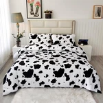 Sdy 3 Pieces Milk Cow Print Stuff Bedding Comforter Set With 2 Pillowcases. Fixed Price $39.18.