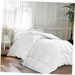 Goose Feather Down Fiber Cotton Comforter Size, Queen White/all Seasons. Fixed Price $98.50.