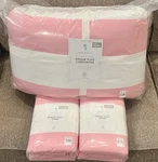 Pottery Barn Kids Rugby Stripe Dream Puff Full/queen Comforter, Shams Pink/white. Fixed Price $199.95.