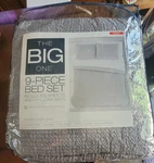 Brand New! Never Opened! Queen 9 Piece Comforter Set Includes Sheets! Gray. Fixed Price $80.00.