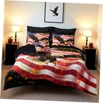 American Flag Comforter Set Pieces Bed In Bag QUEEN-8 Eagle. Fixed Price $129.73.
