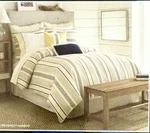 Nautica Prospect Duvet Queen Cover Yellow Khaki Blue Stripe Nip. Fixed Price $49.99.