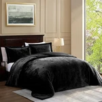 Black Crushed Velvet Queen Comforter Set 3-PIECE Soft Luxury Bedding. Fixed Price $79.03.