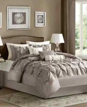 Madison Park 7-PC Taupe Comforter Set, Queen. Fixed Price $79.00.