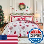Uozzi Bedding Christmas 7 Pieces King Comforter Sheet Set Bag Holiday. Fixed Price $94.76.
