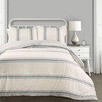 Farmhouse Stripe Reversible Comforter Set Full Queen Blue Bedding 3 Piece. Fixed Price $150.90.