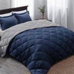 Queen Comforter Set - Navy Blue Size Reversible Bed. Fixed Price $67.64.
