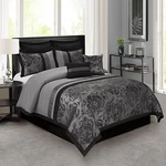 Hig Bedroom Bed-in-a-bag 8PCS Comforter Set Jacquard Patchwork Queen King Size. Fixed Price $75.99.