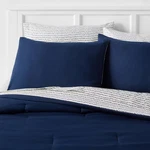 7PC Queen Solid Microfiber Comforter & Sheets Set Navy/gray - Room Essentials. Fixed Price $19.99.
