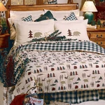 Blue Ridge Trading Northern Exposure Queen Comforter Set W/sheets 8PC Green Bear. Fixed Price $119.69.