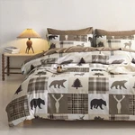 Wake Cloud - Rustic Comforter Set, Cabin Christmas Lodge Queen, Taupe. Fixed Price $54.29.