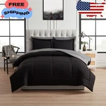 All In One Reversible Comforter And Sheet Set- 7 Piece, Queen, Black. Fixed Price $41.96.
