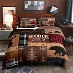 Luvivihome 3PCS Cabin Comforter Set King Size, Rustic Farmhouse Bedding, Blac.... Fixed Price $70.46.