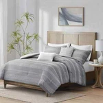 Madison Park Drew 5 Piece Clipped Jacquard Comforter Set With Throw Pillows Full. Fixed Price $59.99.