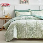 Aikasy Blue Green Queen Comforter Set With Sheets,bed In Bag 7-PIECES,PALM Tre. Fixed Price $69.64.