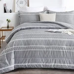 Wongs Bedding Grey Comforter King, Soft Microfiber Reversible Boho Down .... Fixed Price $39.50.