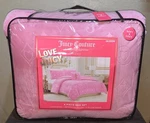 Juicy Couture Pink Crowns, Monograms &hearts Embossed Plush Queen Comforter Set. Fixed Price $92.99.