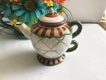 For One' Teapot + Cup Porcelain Set. 3PC. Waverly Topiary. Fixed Price $13.00.