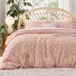 Bedsure Twin Comforter Set - Coral Pink Boho Tufted Distressed. Fixed Price $67.67.