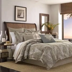 Raffia Palms 4-PIECE Brown Botanical Cotton King Comforter Set. Fixed Price $228.90.