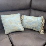 Croscill Napoleon Boudoir Blue Gold Decor Throw Pillows Braided Fringe Usa Vtg. Fixed Price $57.99.