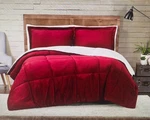 Truly Soft Cuddle Warmth Queen Comforter Set In Red Taupe Fur Super Plush. Fixed Price $69.95.