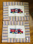 Set Of Bloomingdales Firetruck 21 X 26" Standard Size Pillow Shams Stripes Nwt. Fixed Price $29.99.