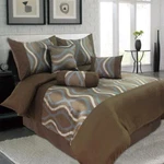 Lavish Home 7-PIECE Galina Comforter Set Queen Bronze & Brown. Fixed Price $149.99.