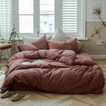 Amwan Brick Red Duvet Cover King Knitted Cotton Solid Color Bedding Set Simpl.... Fixed Price $105.64.