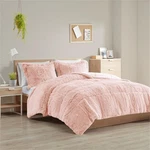Pemberly Row Modern Shaggy Faux Fur Comforter Mini Set Blush. Fixed Price $101.37.