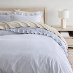 Pb Teen Ruffle Stripe Duvet Cover 100% Cotton Yarn-dyed Bedding Brand New. Fixed Price $59.99.