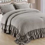Masaca Gray Ruffled Comforter Set King,farmhouse Shabby Boho Chic Bedding Com.... Fixed Price $103.07.