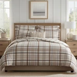 Levtex Home Spencer Plaid Neutral Twin Comforter 68X88" + One Standard Sham. Fixed Price $139.00.