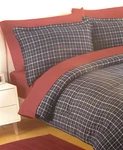 King - Izod Trooper Check Navy & Gray Plaid Overstuffed Comforter Sham Set. Fixed Price $115.99.