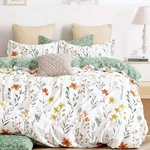 Sleepbella King Size Comforter Set Yellow Flowers & Green Botanical Pattern Prin. Fixed Price $101.53.