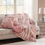 Comfort Spaces Ruched Faux Fur Plush Throw Blanket & Pillow Set, 2 Matching. Fixed Price $88.91.