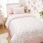Nayoroom Pink Bow Duvet Cover Full Size White Green Leaf Floral Girl. Fixed Price $66.99.
