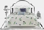Kate Spade Willow Court Grey Blue Green Full Queen Comforter Set / Shams. Fixed Price $145.00.