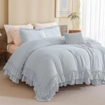 Qsh House Blue Ruffled Comforter Set Size Lightweight. Fixed Price $117.92.
