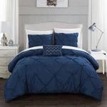 Chic Home Daya 4 Piece Duvet Cover Set Pinch Pleat Ruffled Design Embellished. Fixed Price $28.93.