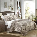 Chic Home 3PC Revenna Reversible Printed Quilt Set - King Beige. Fixed Price $159.99.
