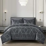 Chezmoi Collection Raven 7-PIECE Modern Geometric Lattice Jacquard Bed In Bag. Fixed Price $104.99.