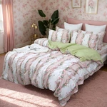 Fadfay Floral Duvet Cover Set Queen Size 100 Cotton Pink Flower Comforter. Fixed Price $80.13.