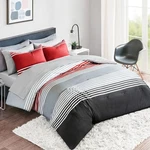 Spaces Comforter Sets With Sheets - Bed In Bag 9 Full, Red/grey. Fixed Price $31.52.