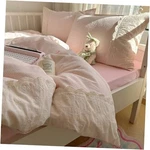 Pink Gingham Comforter Set Queen (90"X90") # Lace -. Fixed Price $91.56.