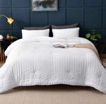 Avelom Beige Seersucker Queen Comforter Set (90X90 Inches), 3 PIECES-100% Soft W. Fixed Price $17.50.