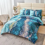 Perfemet 6 Pcs Teal Marble Comforter Set Queen Watercolor Printed Quil.... Fixed Price $69.34.