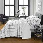 City Scene Zander Microfiber White 3 Piece Comforter Set-full/queen. Fixed Price $90.99.