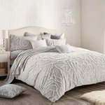 Peri Home 100% Cotton 3-PIECE Comforter And Sham Set (grey Chenille Rose, King). Fixed Price $259.99.